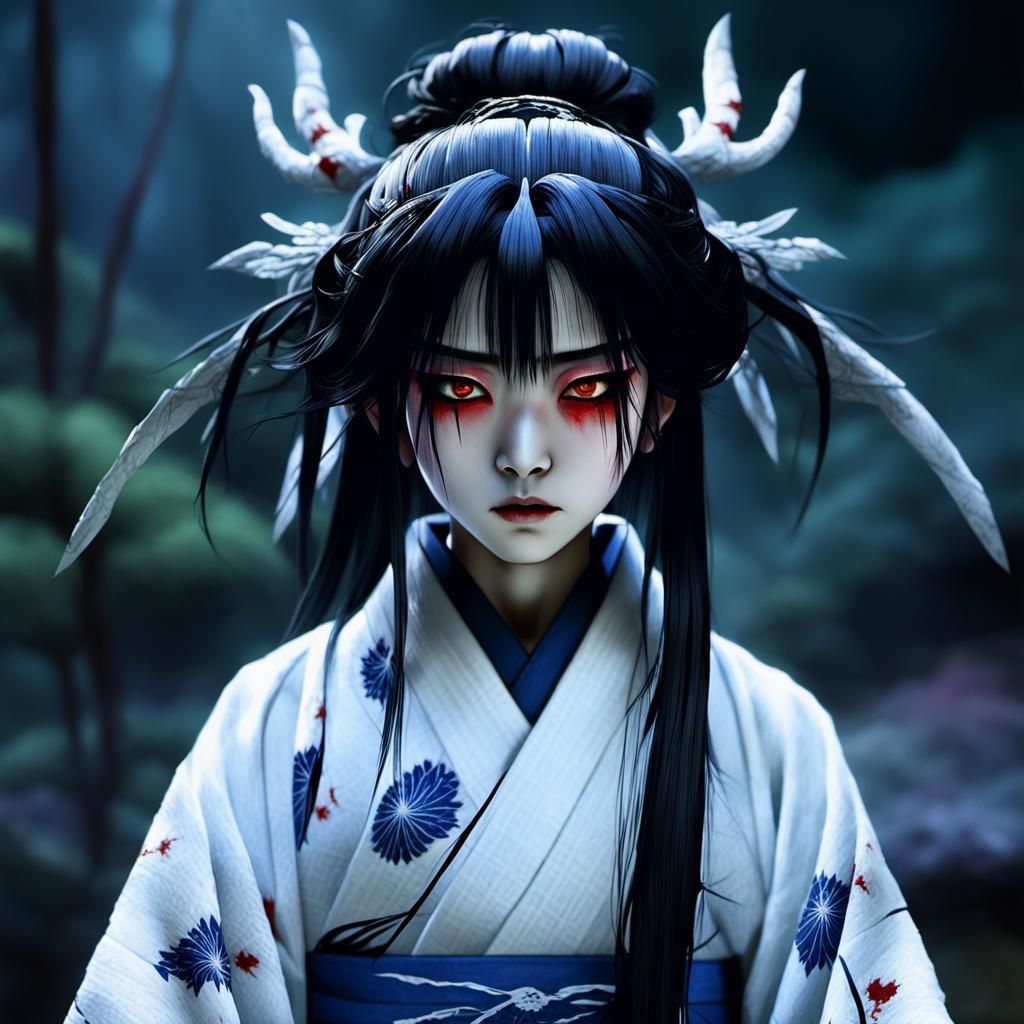 Eerie Image of Oiwa, the Vengeful Spirit