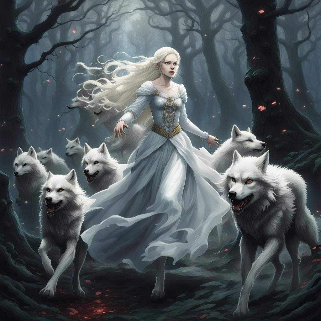 Albino Princess Escapes into Dark Woods