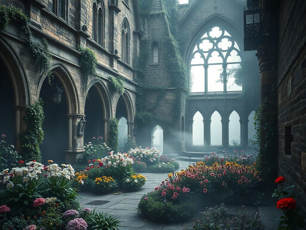Lush Magical Garden Hidden in Gothic Ruins