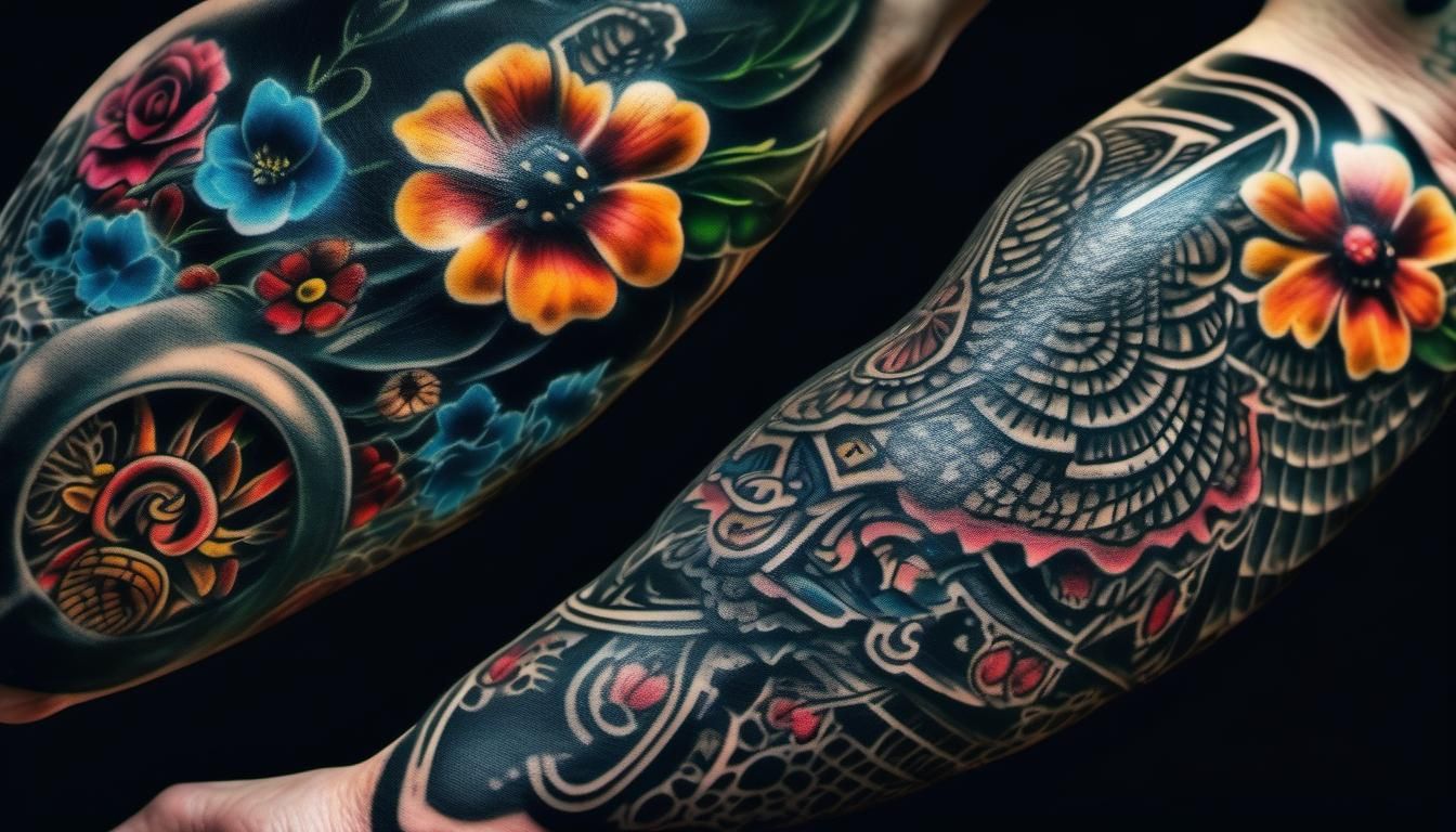 Intricate Tattoo Designs in a Cinematic Style