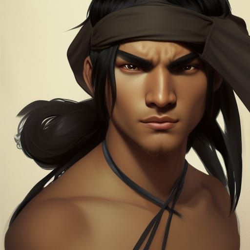 Hyperdetailed Portrait of Young Ninja in Digital Art Style