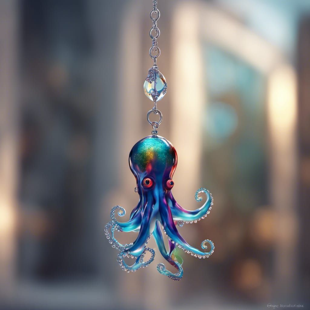 Intricate Glass Octopus Figurine in Dynamic Lighting