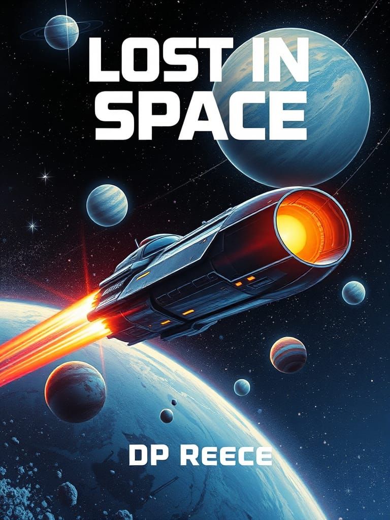 Futuristic Spacecraft Soars Through Cosmos in Cyberpunk Styl...