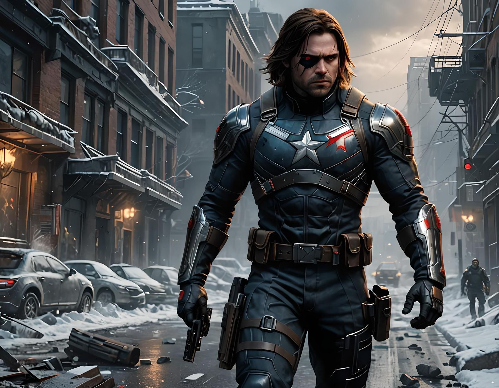 Winter Soldier Detailed Matte Painting in 8k