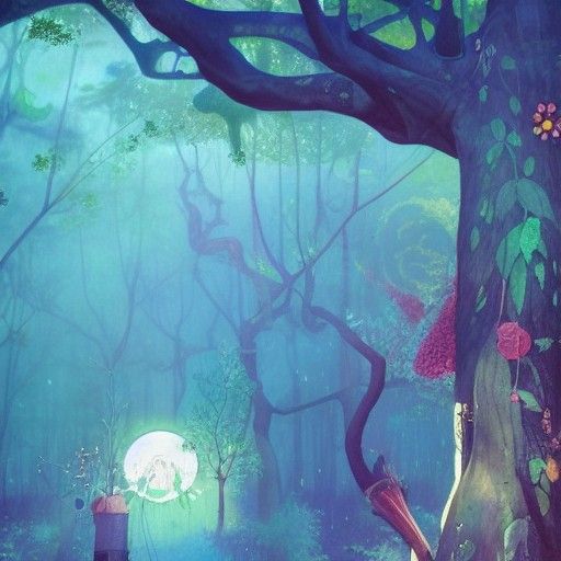 Fantasy Forest: Hyper-Realistic Mixed Media Painting