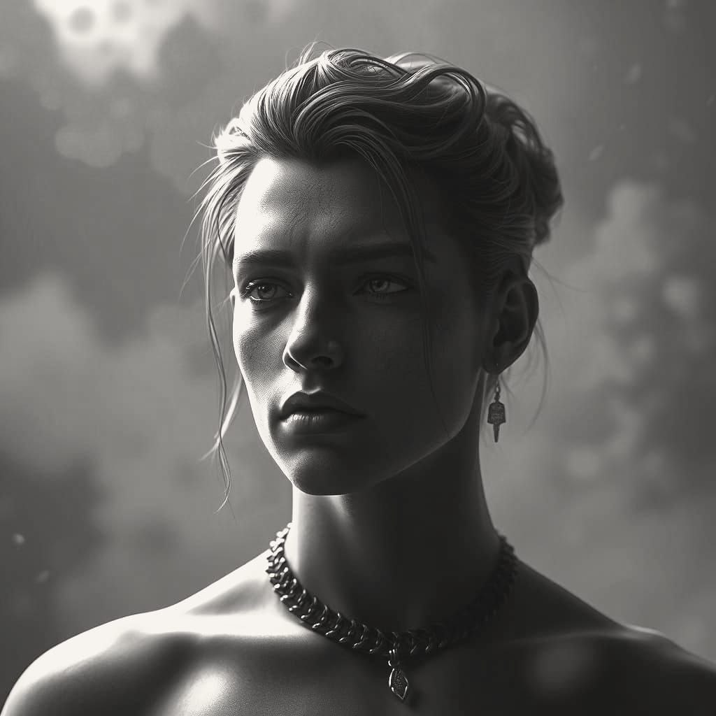 Intricate Portrait in Triadic Colors