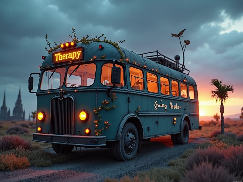 Mystical Bus to Therapy: A Fantastical Concept