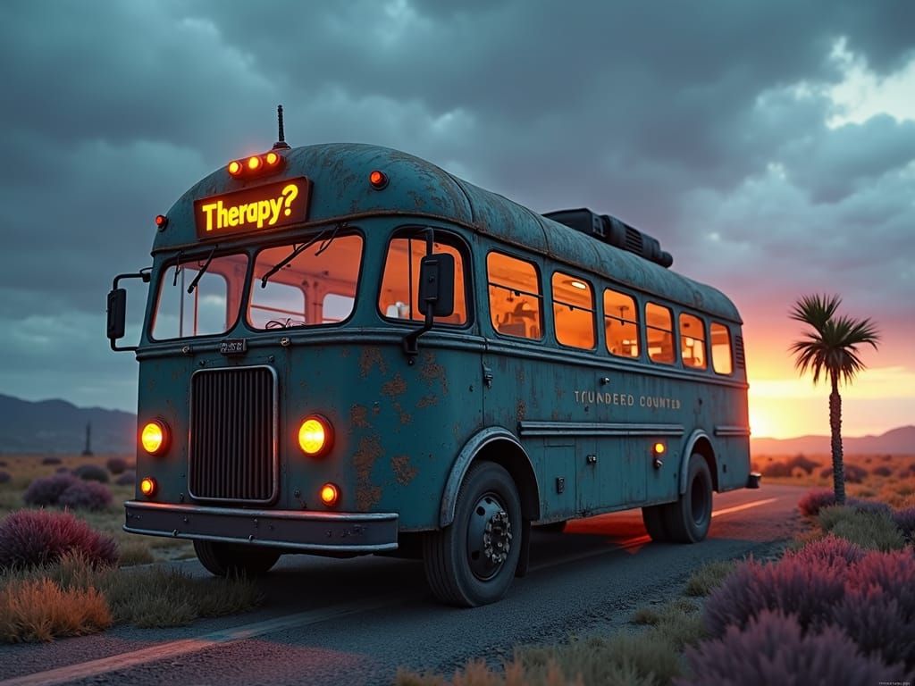 Psychedelic Bus to Nowhere: A Surreal Journey