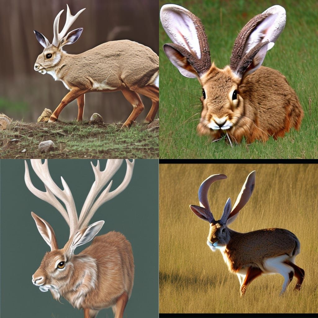 Whimsical Jackalope Illustration