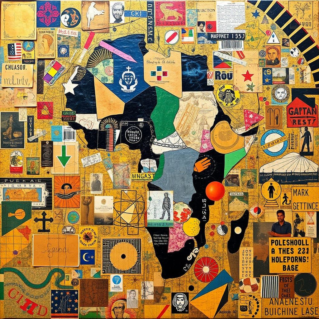 Abstract Africa Interpretation in Mark Bradford Style