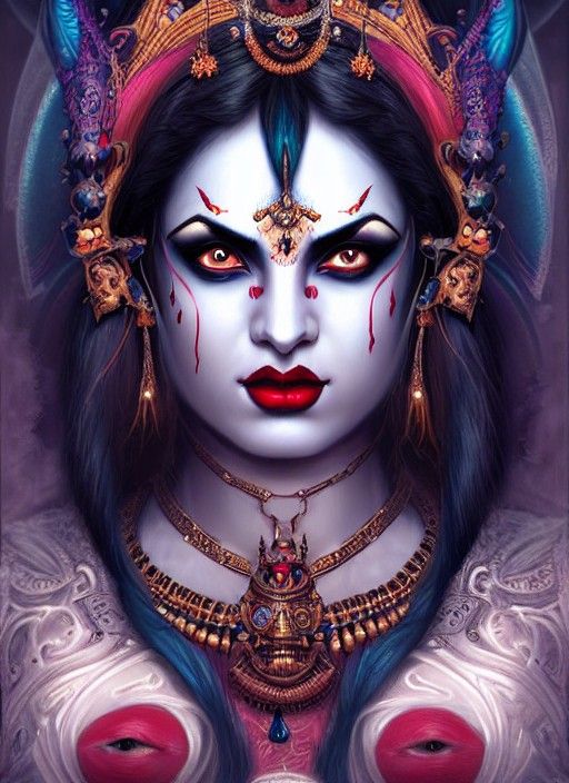 Goddess Kali: Hyperdetailed Art Nouveau Matte Painting
