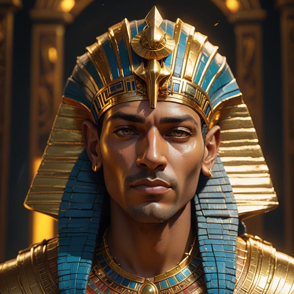 Pharaoh Portrait in Hyper-Realistic Digital Art