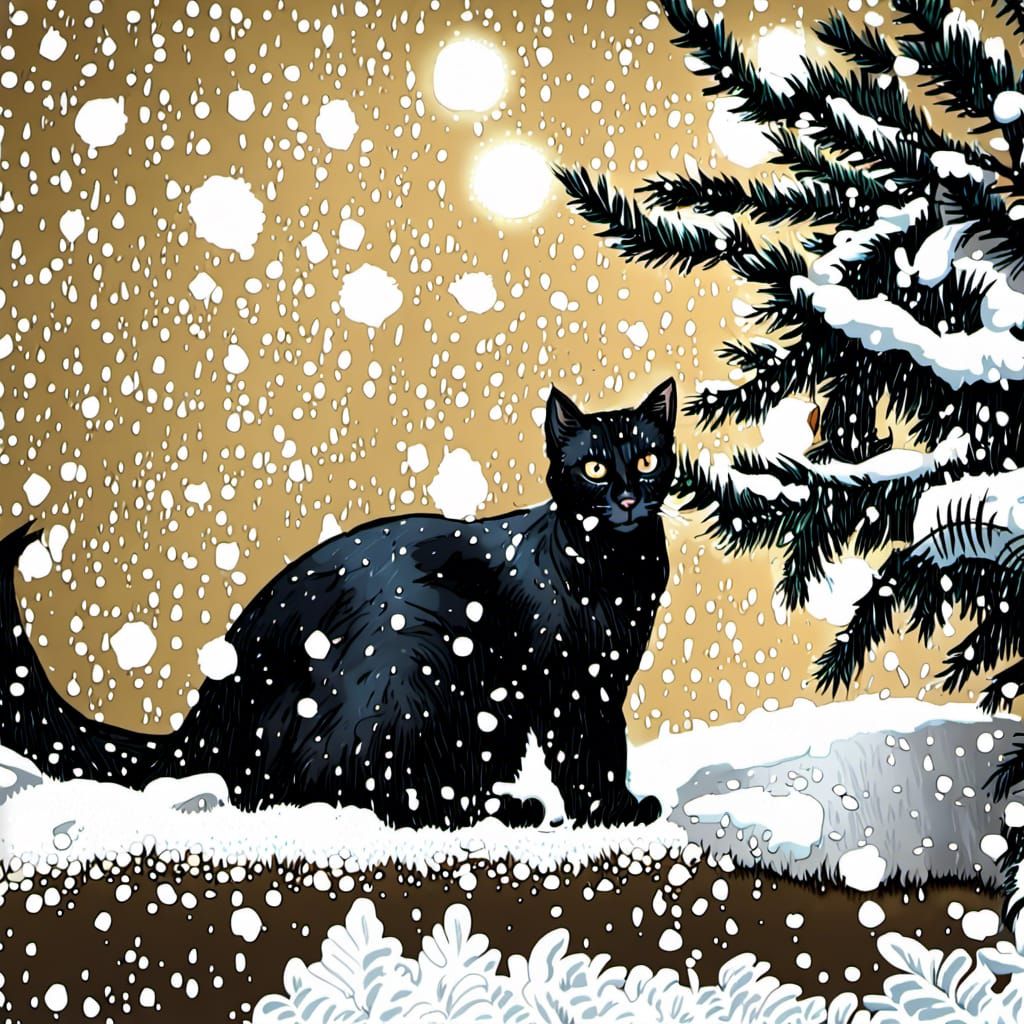 Cat's First Encounter with Snow