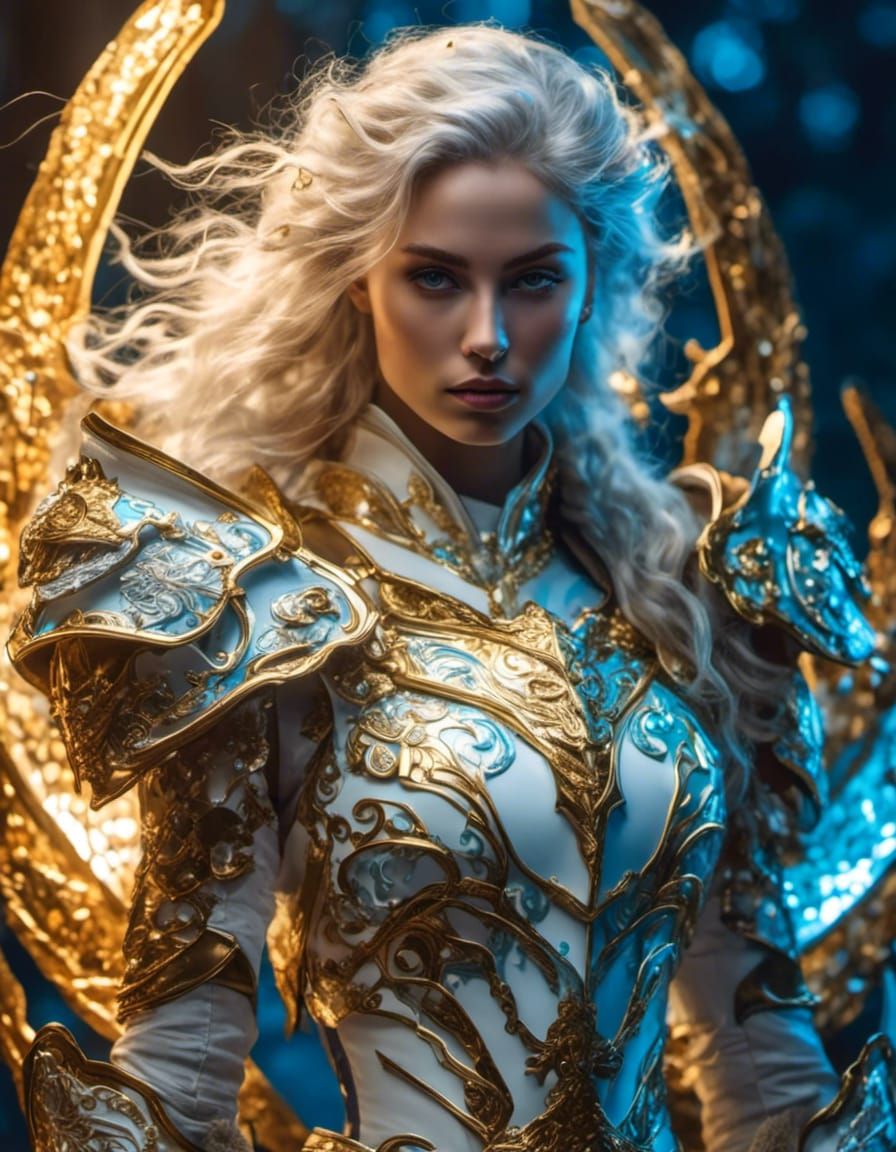Epic Paladin Warrior of Light in Intricate Armor