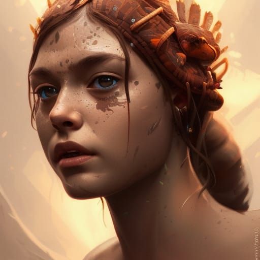 Tribal Armored Turtle Warrior Portrait