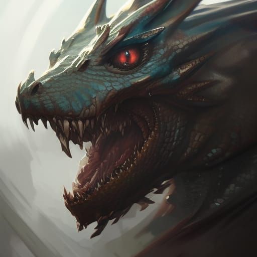 Detailed Dragon Hound Portrait