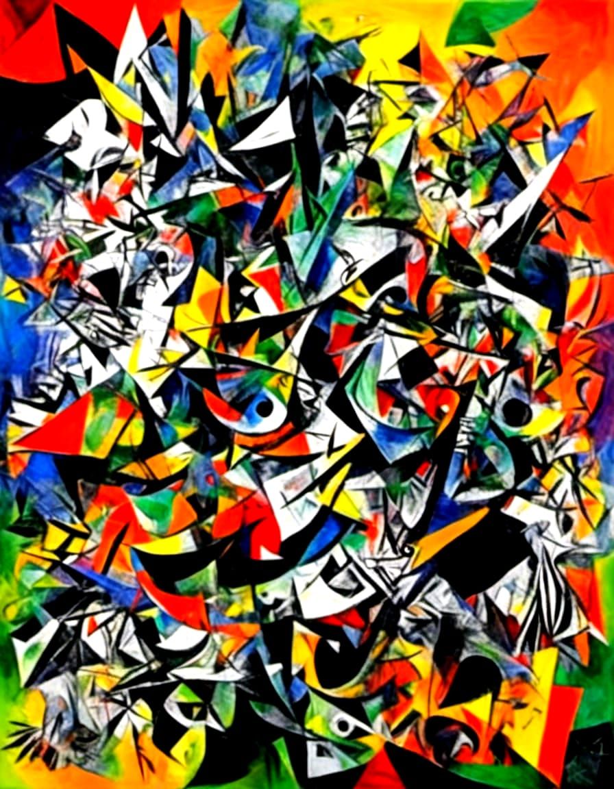 art conceptual 
 GEOMETRIC SPLASH ABSTRAIT  WHITE , BLACK