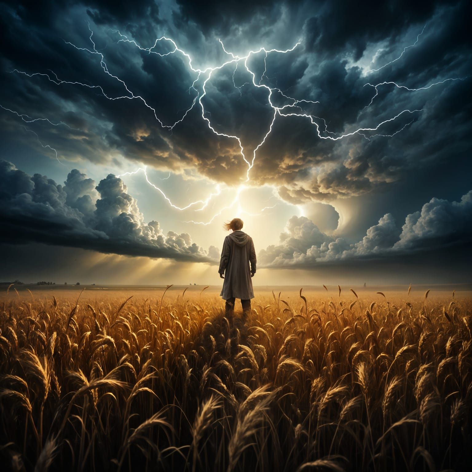 Stormy Night Sky with Vibrant Colors