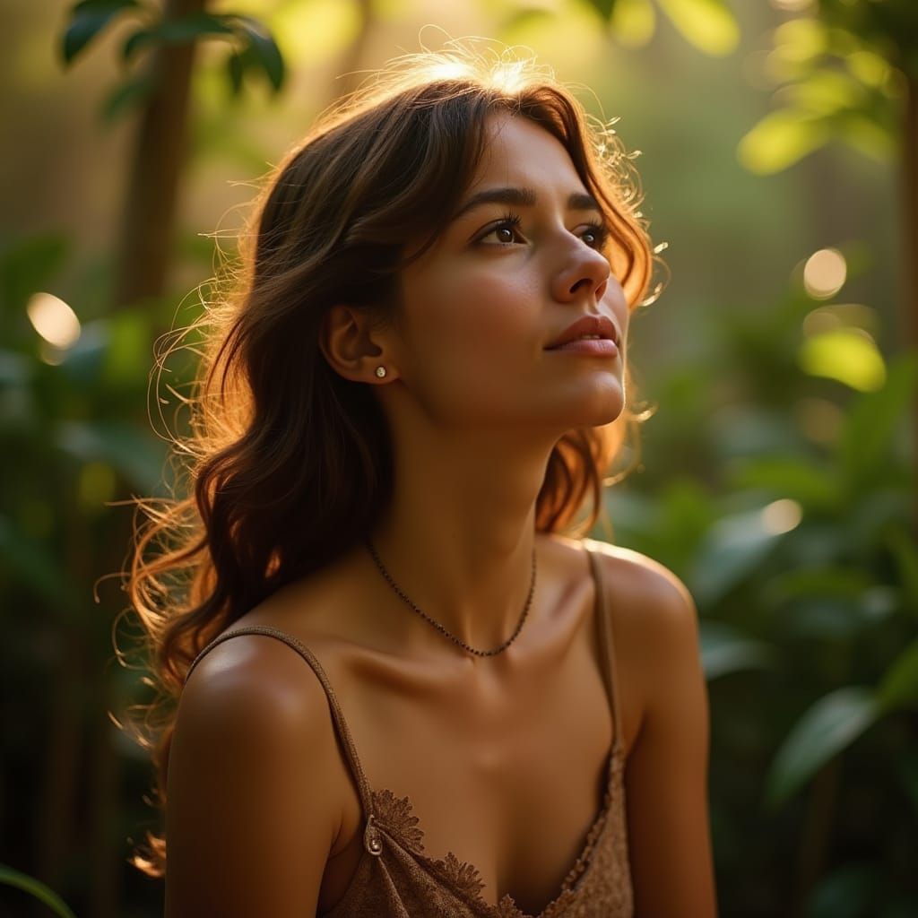 Contemplative Portrait in Hyperrealistic Style