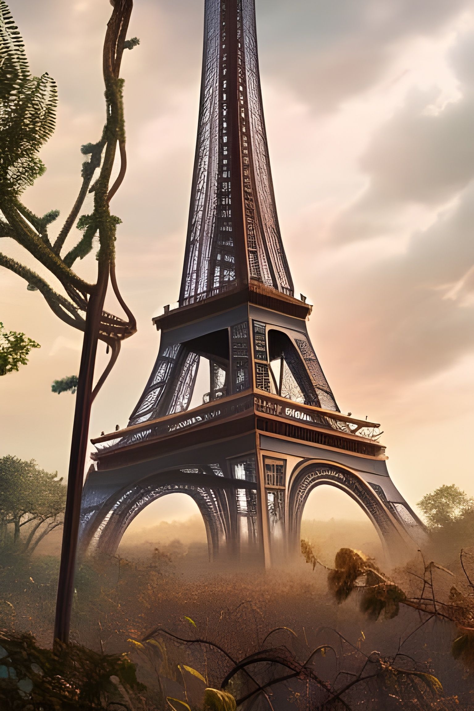 Post-Apocalyptic Eiffel Tower Digital Art
