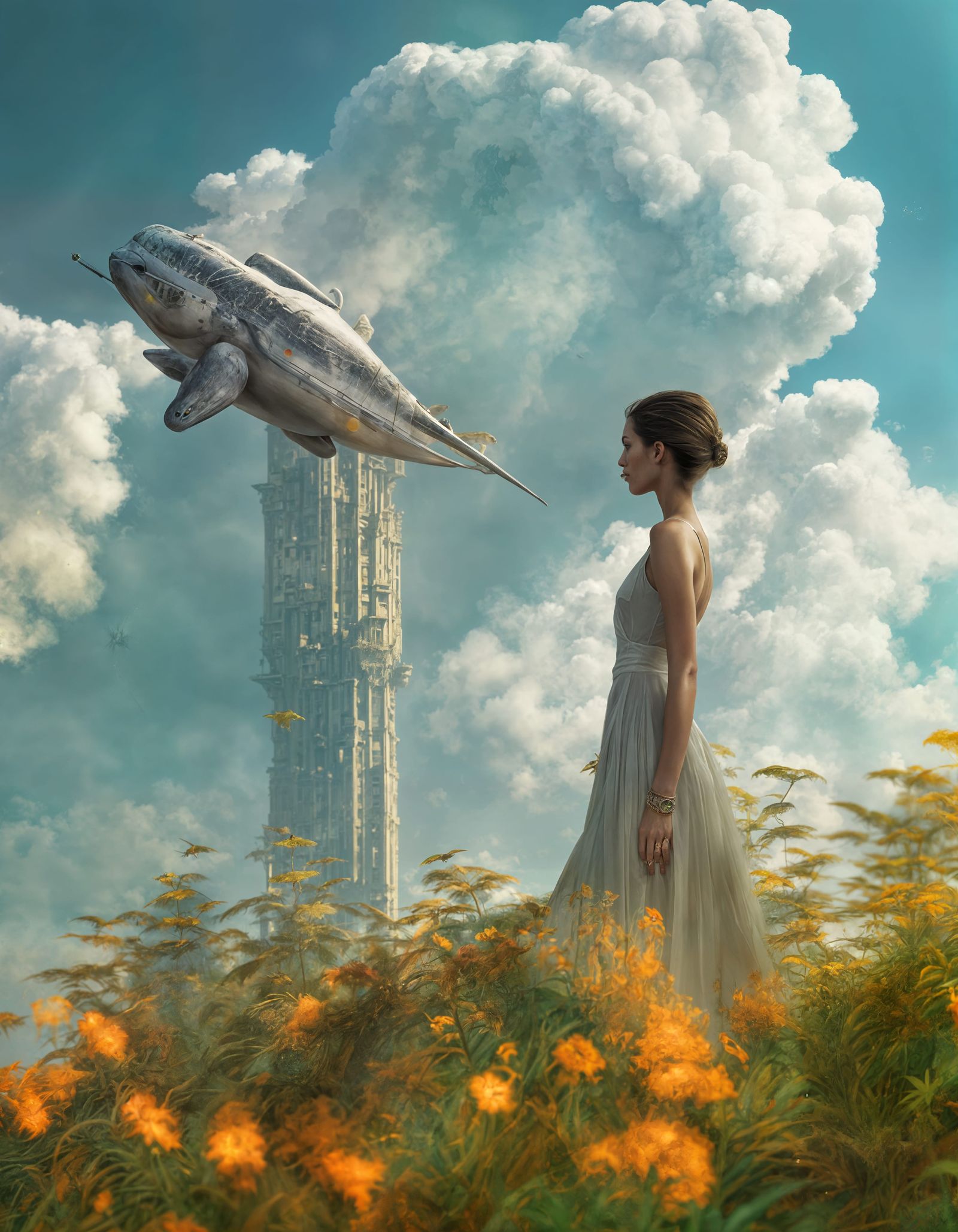 Her mate in on the craft (middleground) and won't be back for a year...