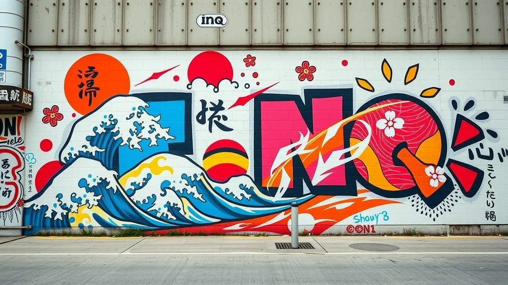 Graffiti Mural: INQ Mobile Meets Japanese Art