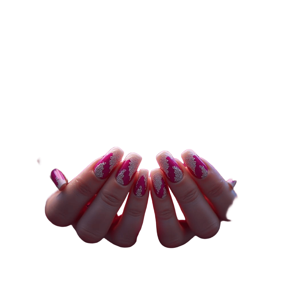 Cute Pink Nails with White Designs