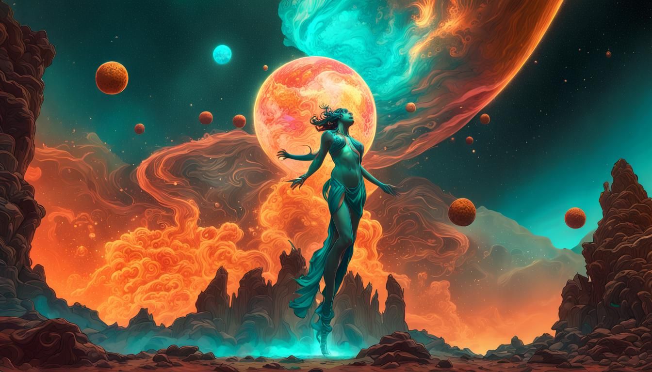 Androids of Venus in Cosmic Fantasy Style