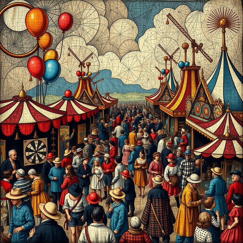 Vibrant Carnival Scene in Flemish Renaissance Style