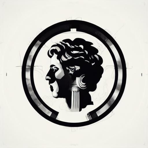 Stoic Philosopher Silhouette in Minimalist Splash Art