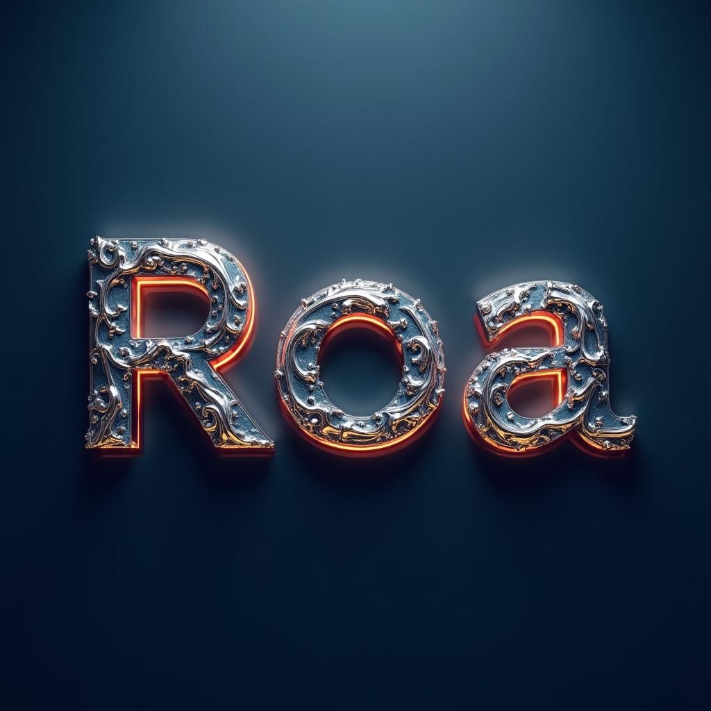 Luxurious 3D Logo of "Roa" in Futuristic Style