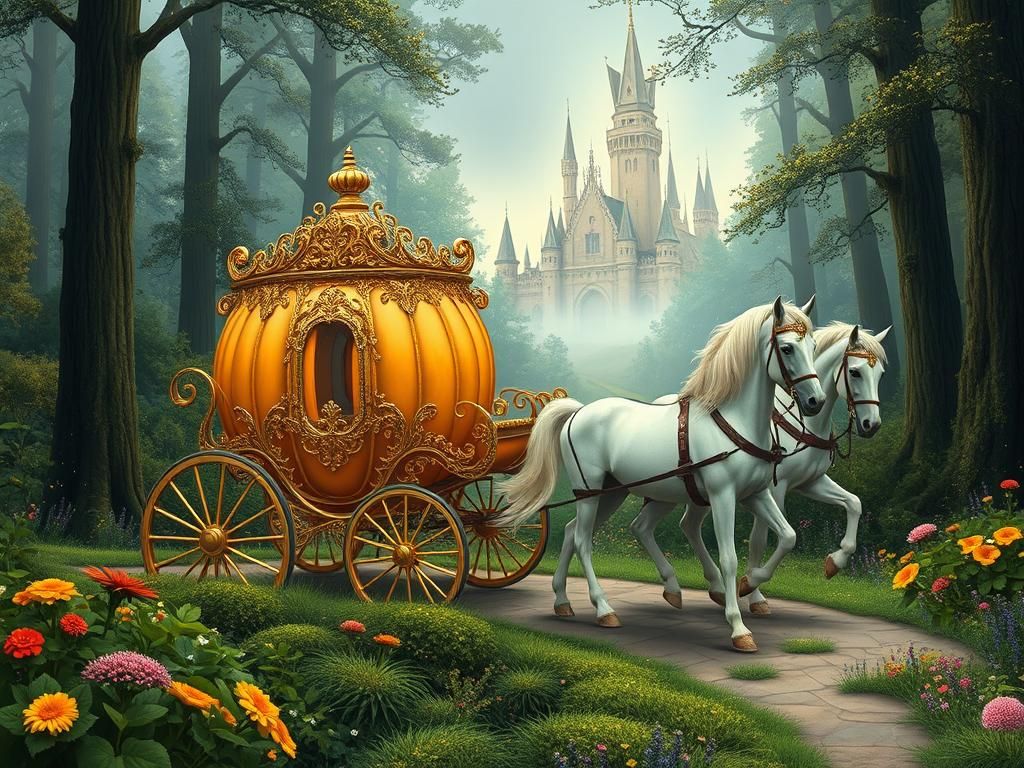 Enchanted Pumpkin Carriage in Baroque Style