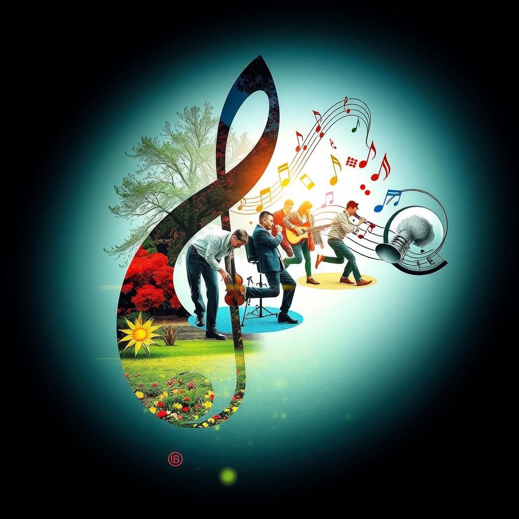 Harmonic Music Note Double Exposure Art