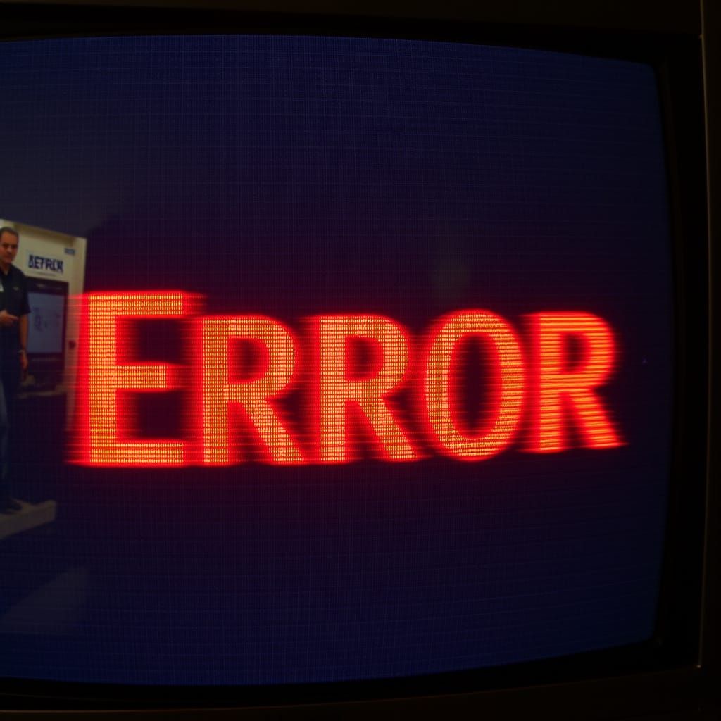 Red Glitched ERROR Message Over Digital Wound