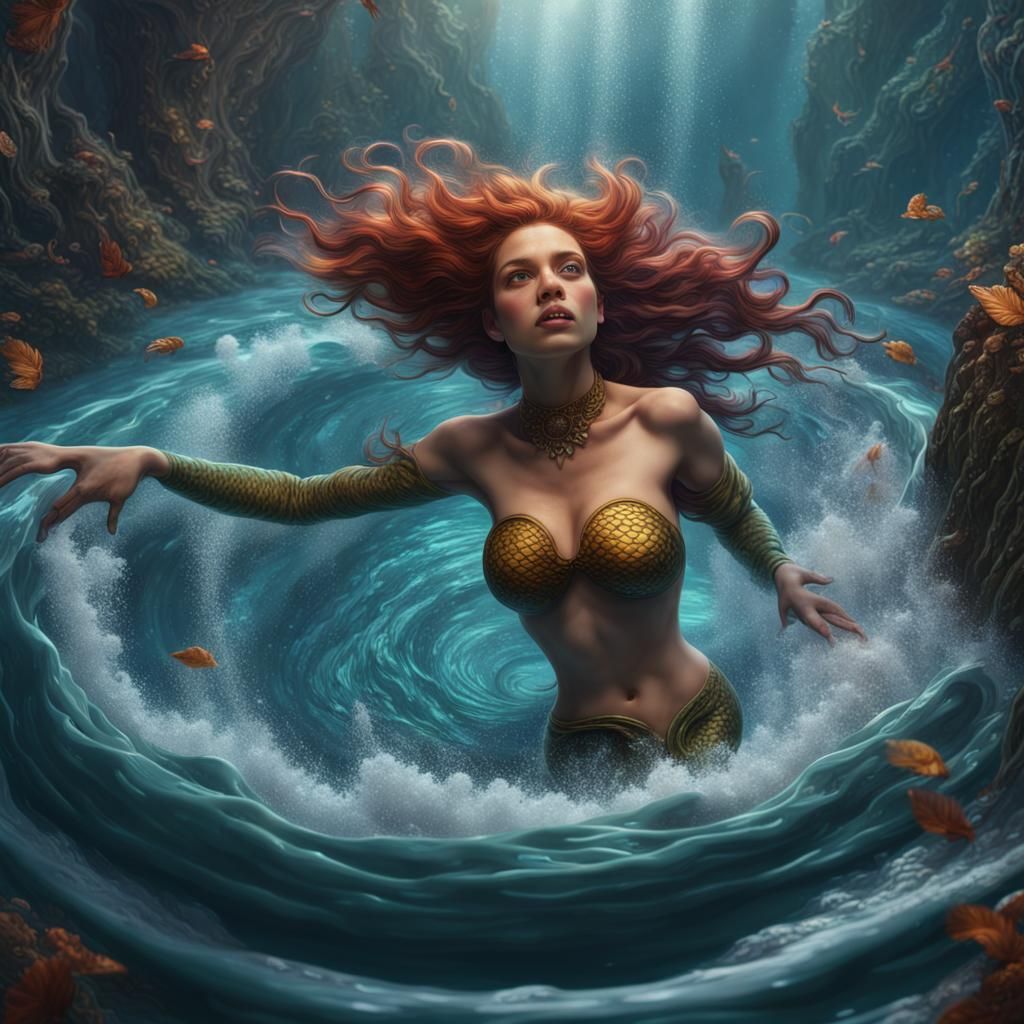 Mermaid's Whirlpool Fantasy Art in Unreal Engine 5