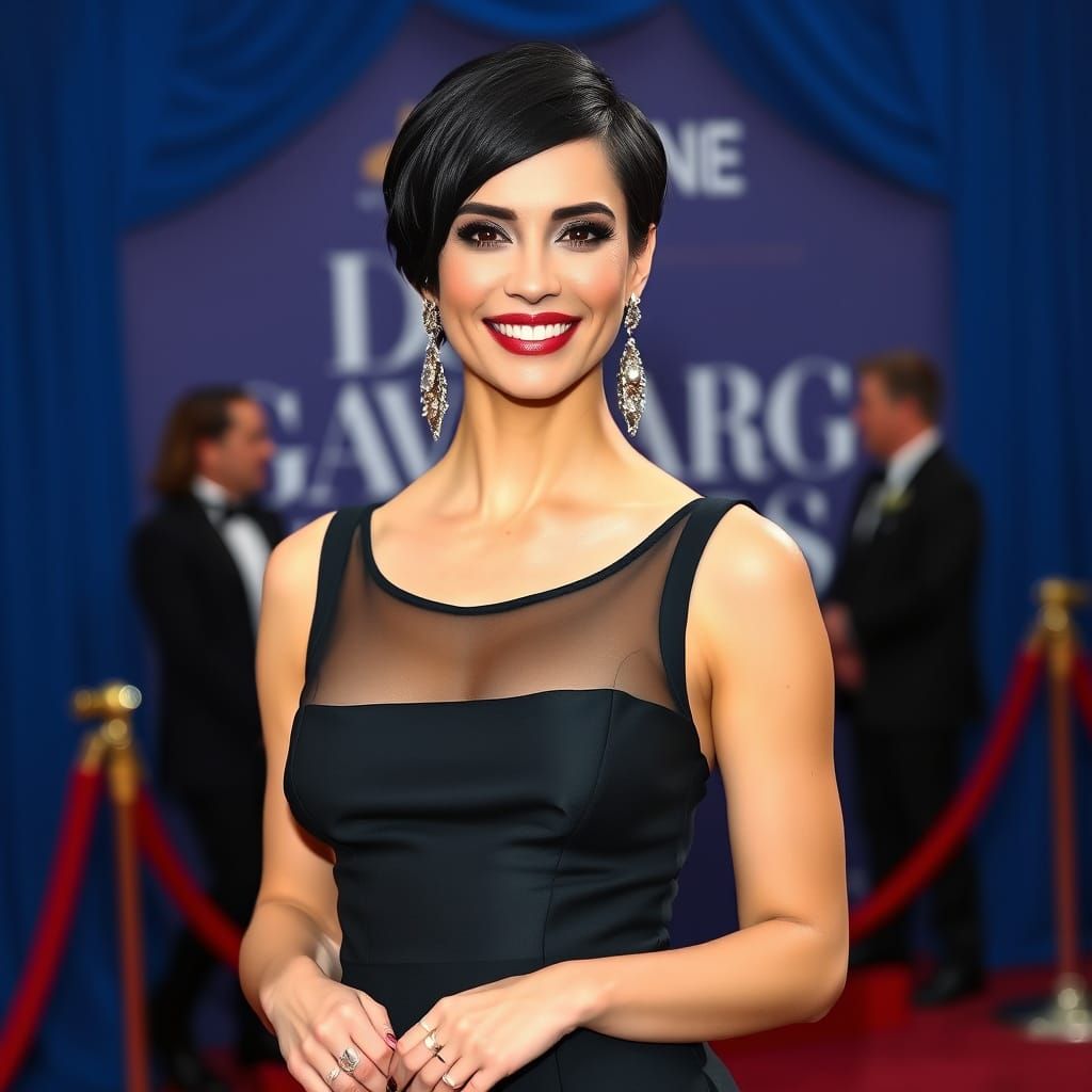 Elegant Woman in Gown, Art Nouveau Style