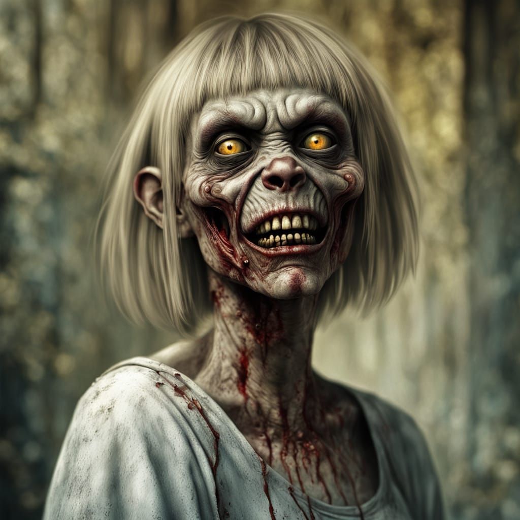 Cyberpunk Zombie Monkey Monster Clown Portrait