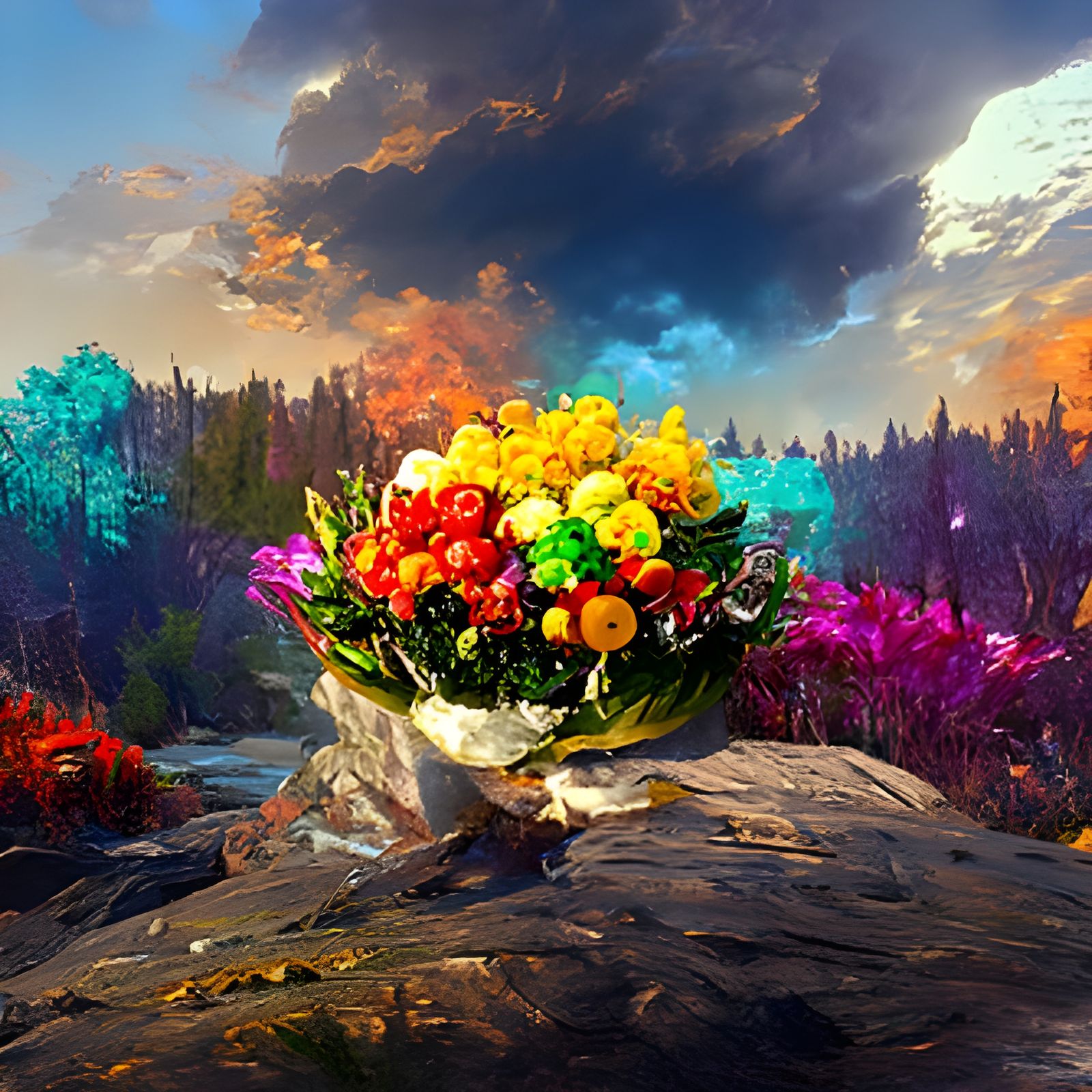 Enchanted Bouquet: A Gorgeous Digital Illustration