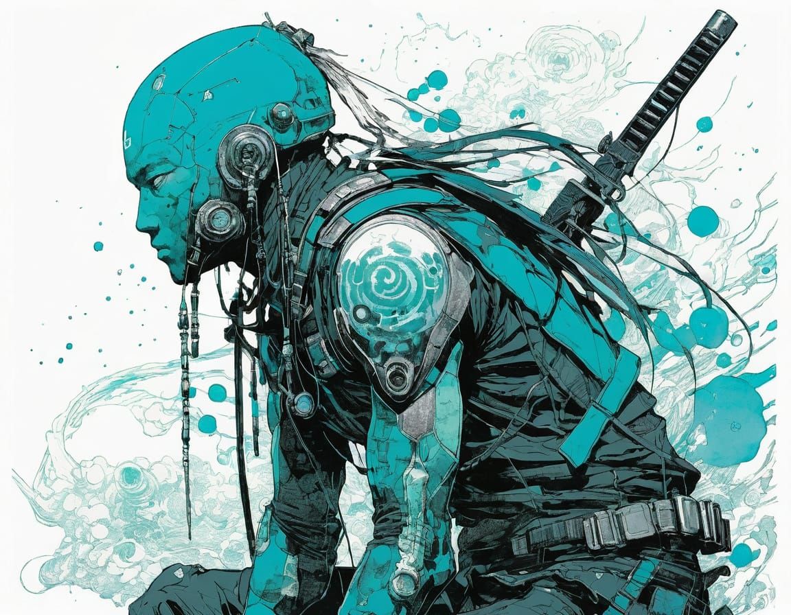 Futuristic Turquoise Structures by Nihei