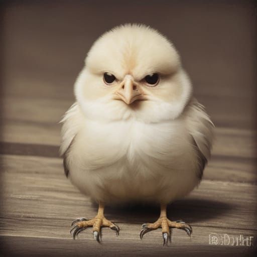 Cute Grumpy Chick with a Pout