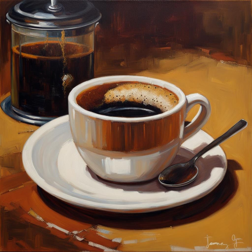 Coffee Time: Oil Painting in Gurney Style