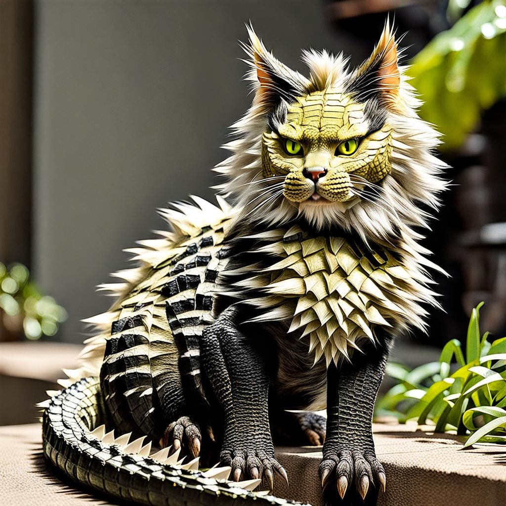 Furry Crocodile Cat Hybrid