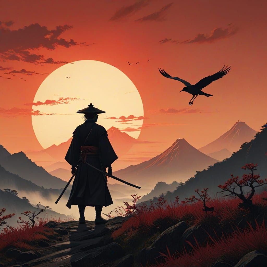 A Lone Samurai Retreats into the Japanese Countryside