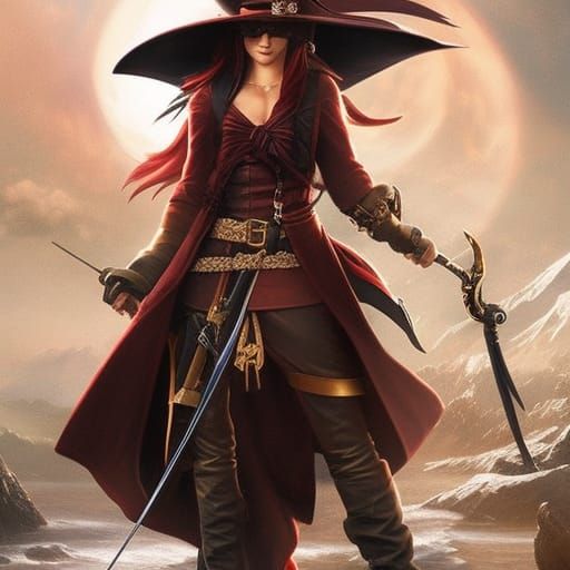 Steampunk Female Pirate Captain Portrait