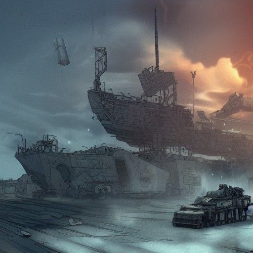 War Unicorn in Dystopian Post-Apocalyptic Landscape