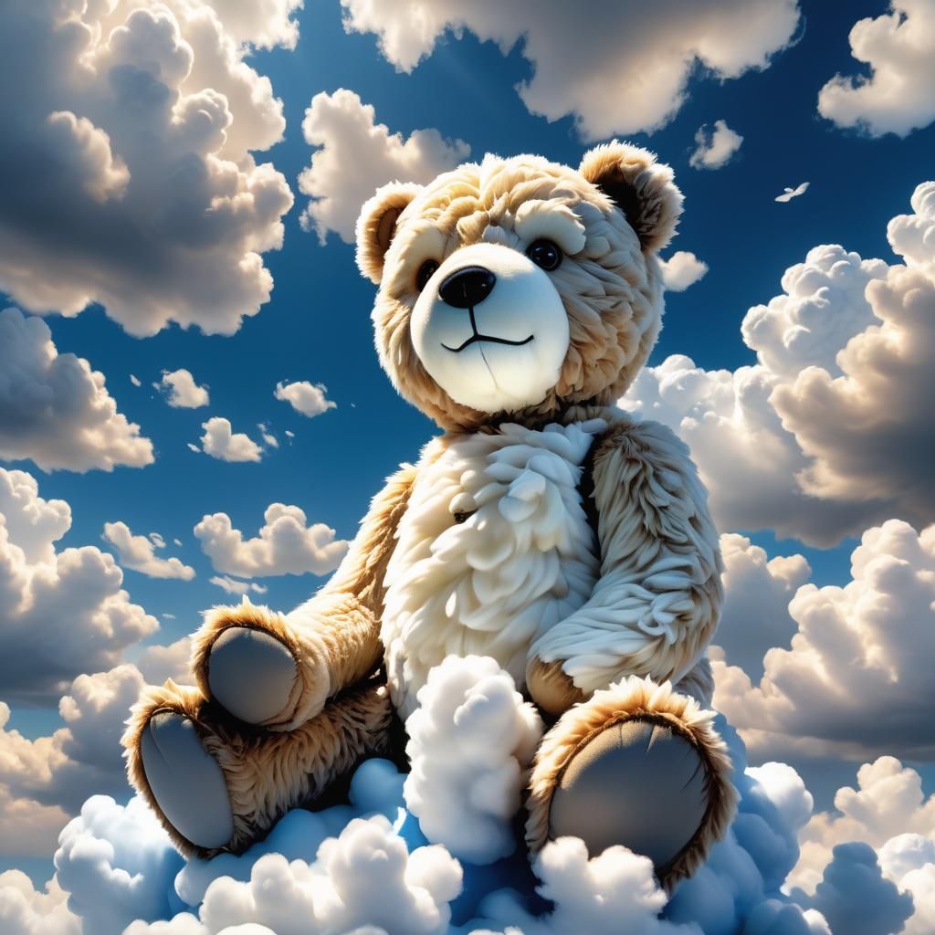 Teddy Bear on Clouds: Hyper-Realistic Cinematic Landscape