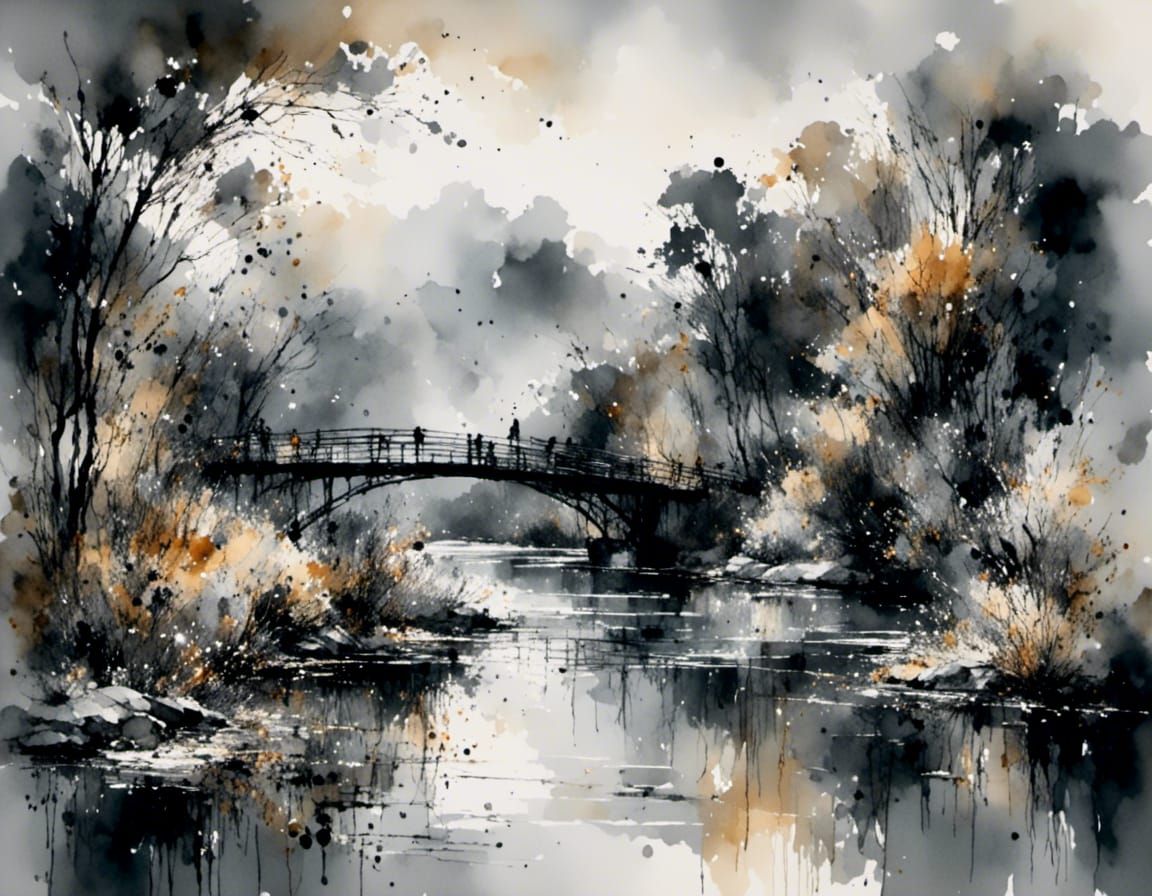 <lora:A chorus of colour:1.0> Bridge over the river Kwai, So...