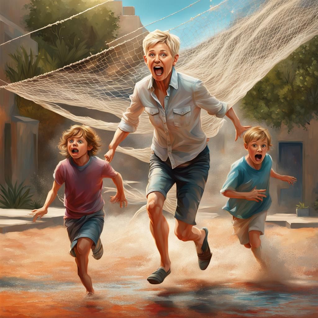 Ellen Degeneres's Hyperrealistic Net-Wielding Chase