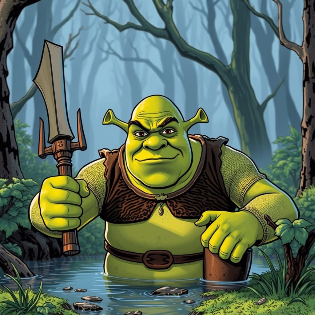 Ogre in Retro Comic Book Style