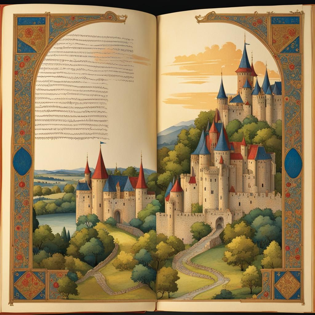Illuminated Medieval Journal Page with Knight